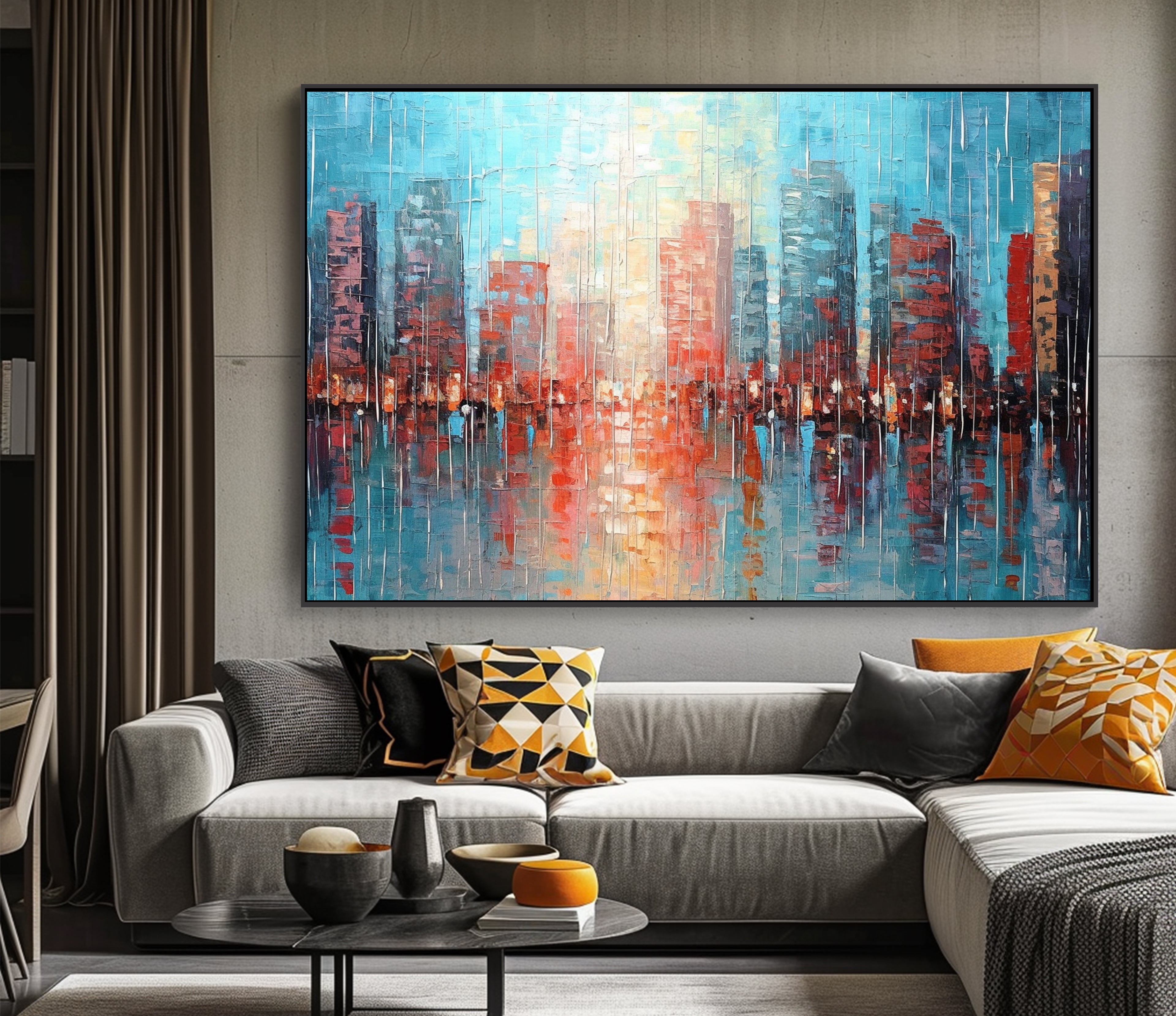 Abstract Cityscape Digital Print Wall Art