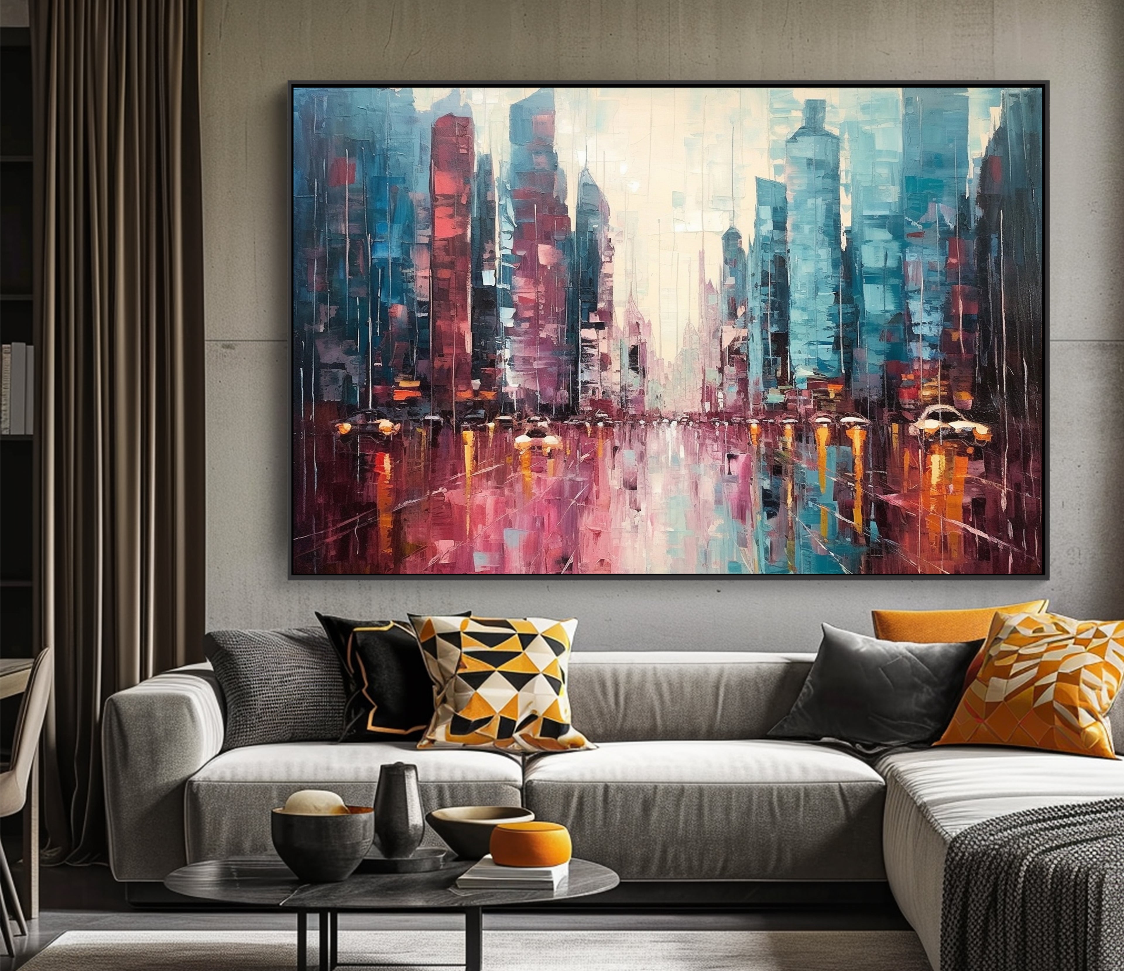 Abstract Cityscape Digital Print Wall Art