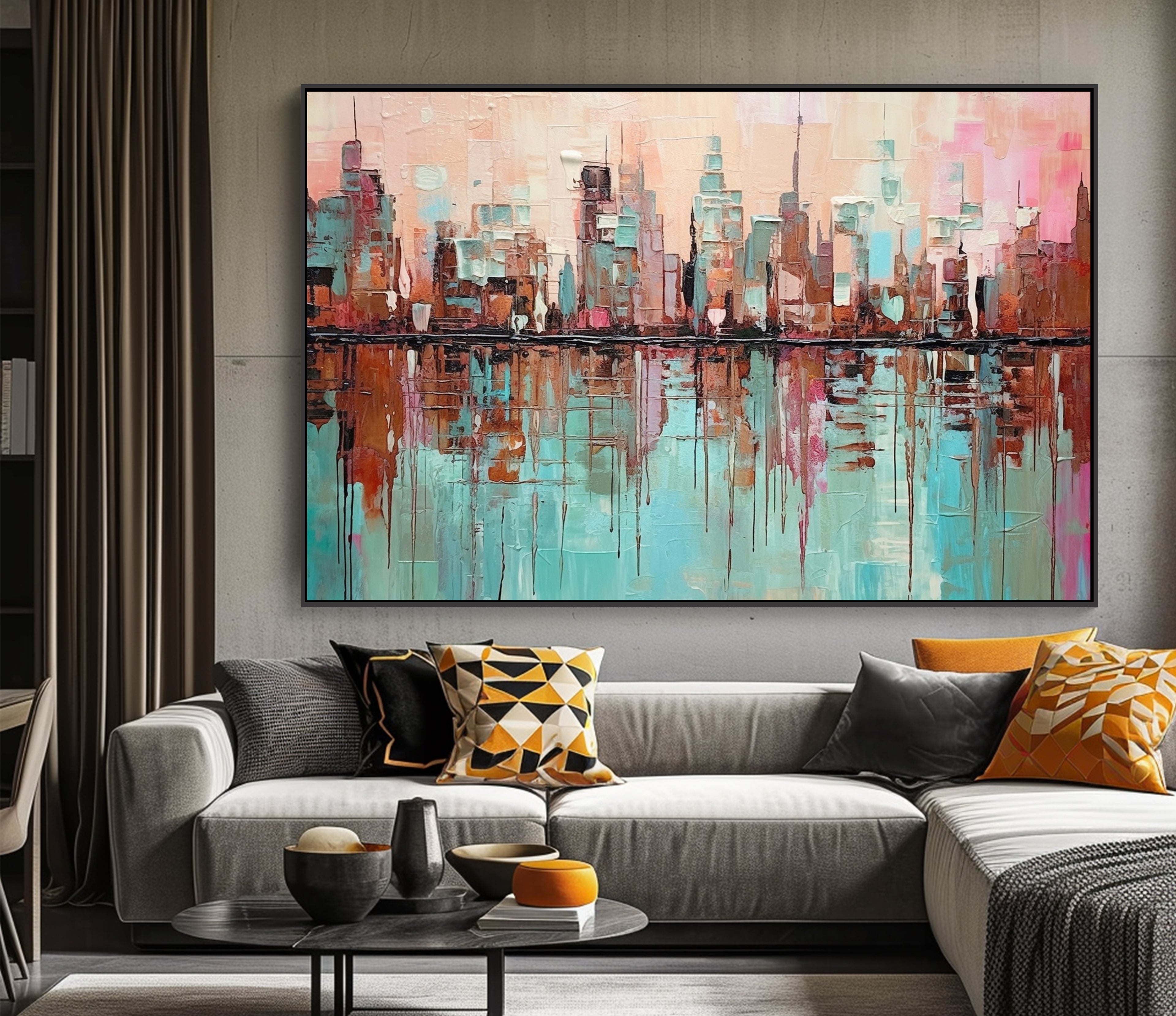 Abstract Cityscape Digital Print Wall Art