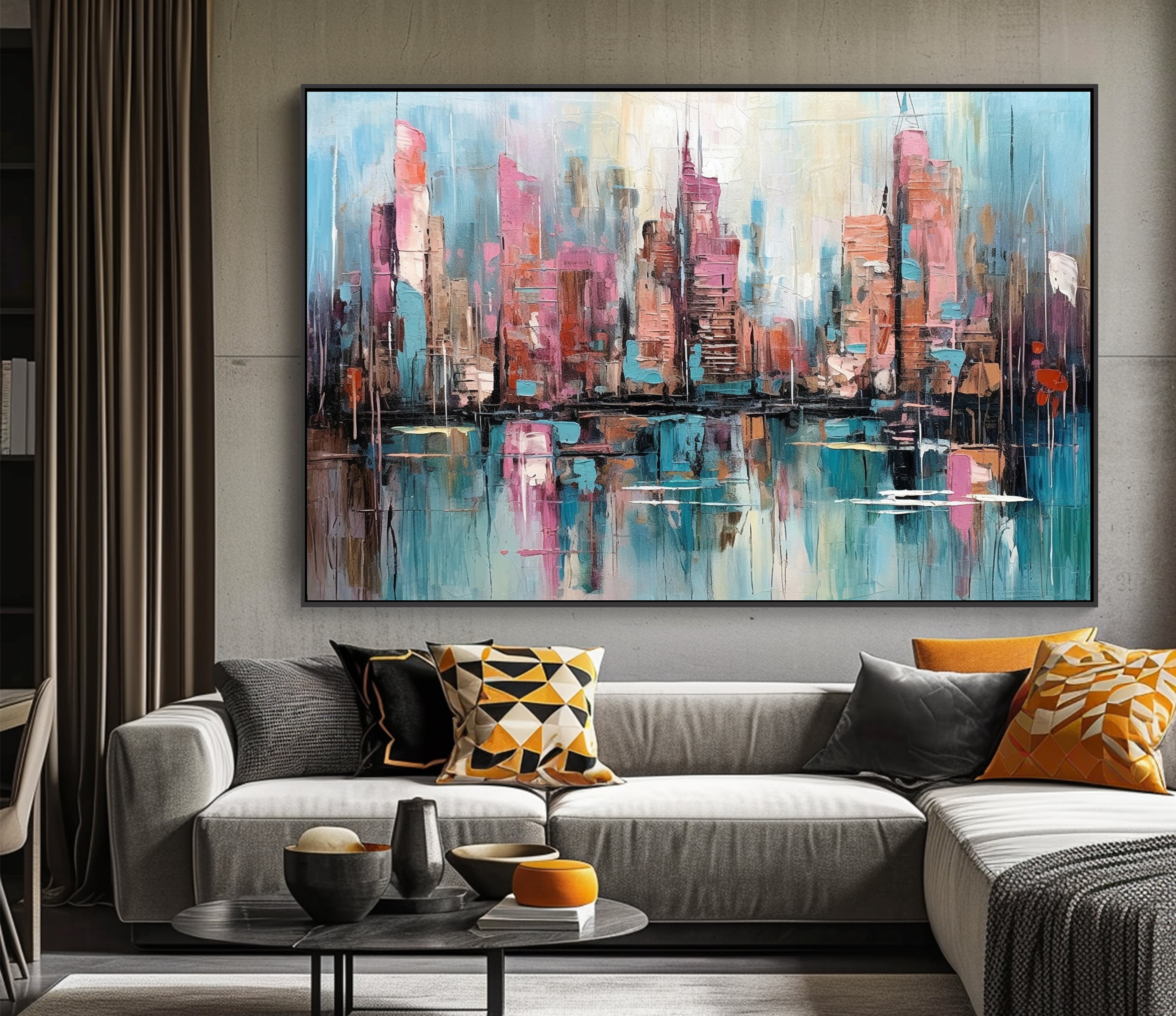 Abstract Cityscape Digital Print Wall Art