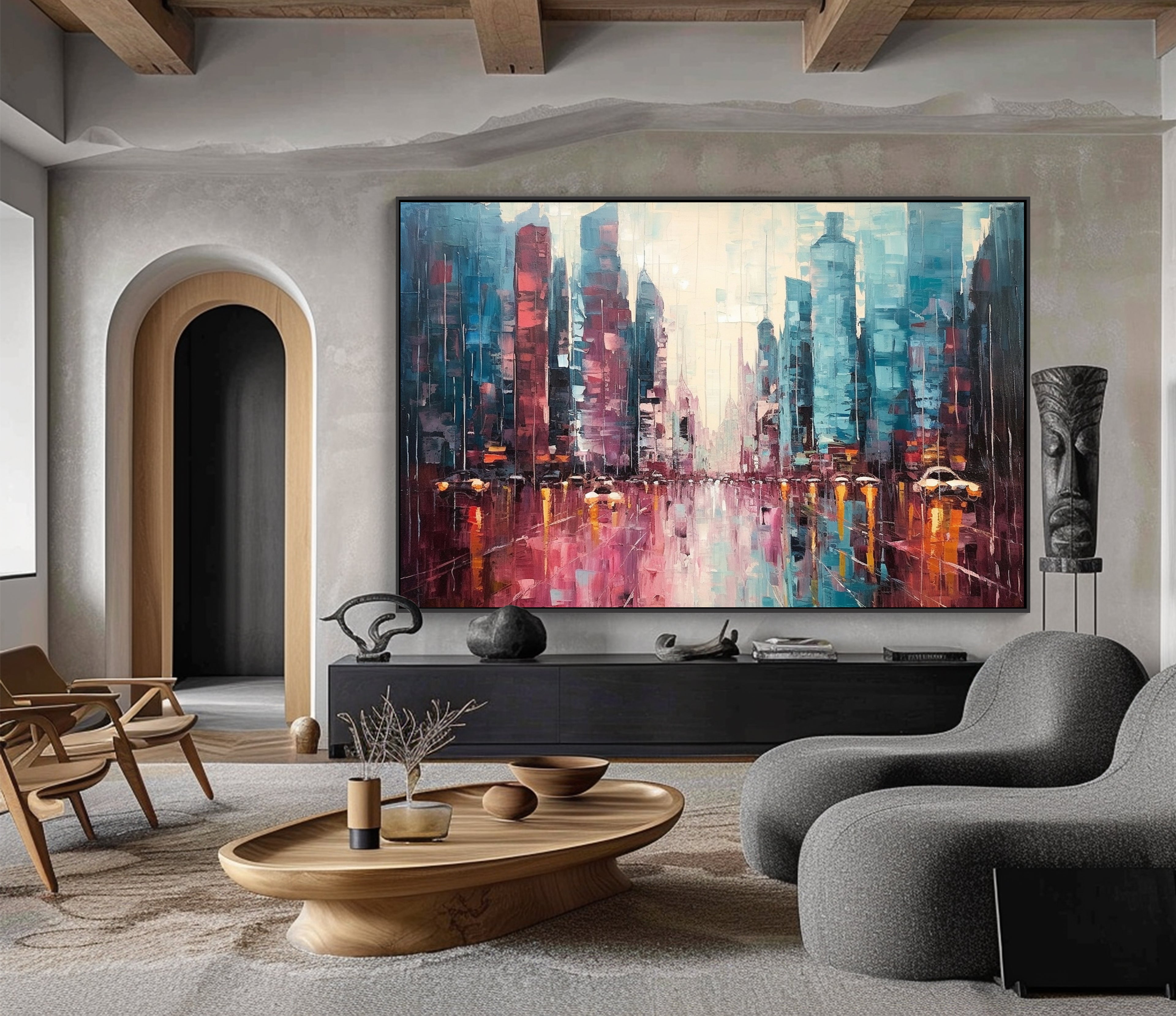 Abstract Cityscape Digital Print Wall Art