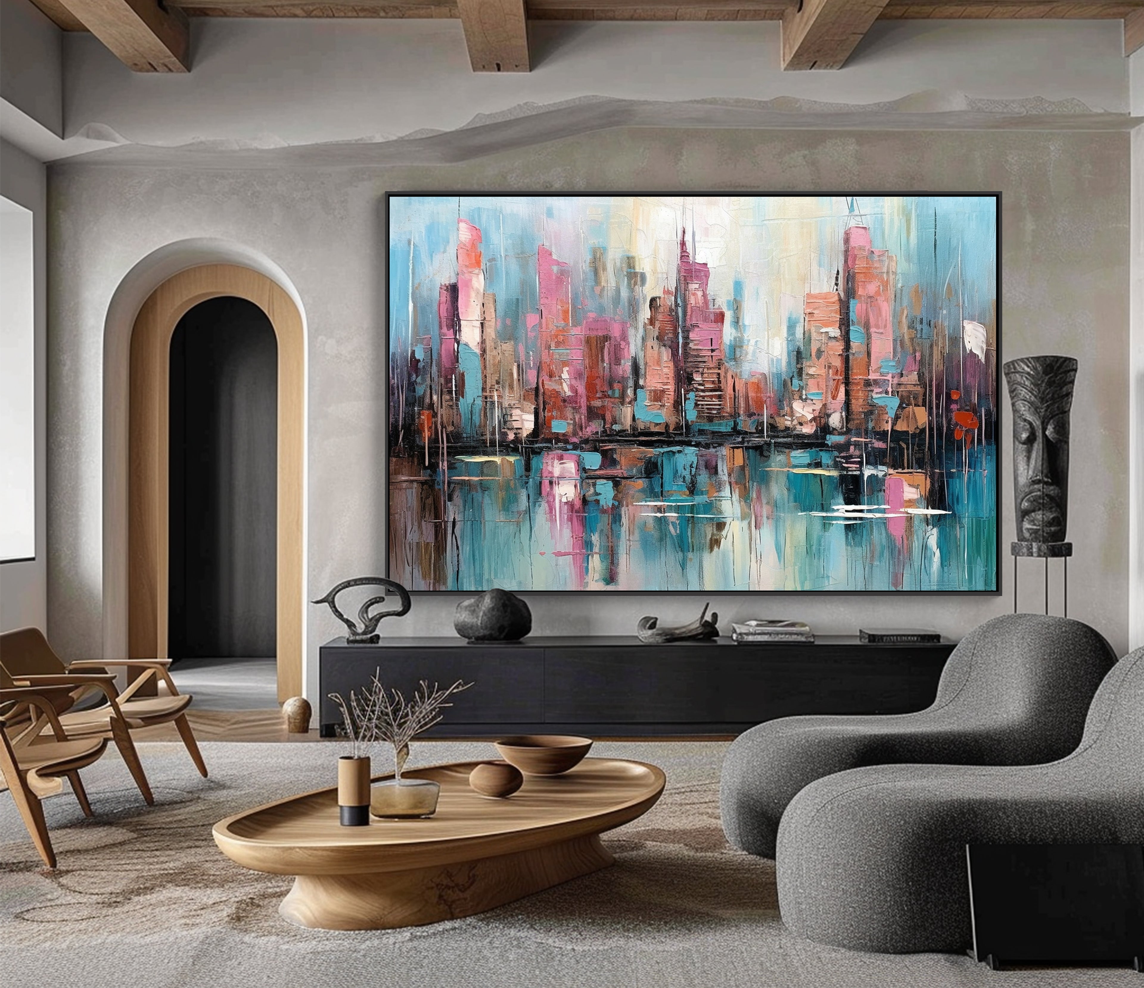 Abstract Cityscape Digital Print Wall Art